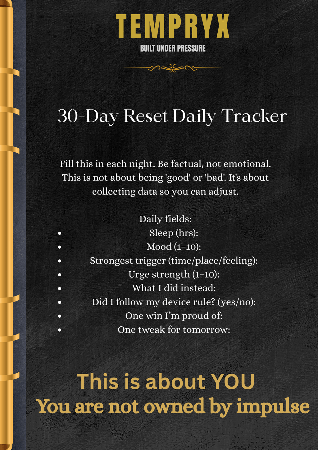 RESET: Break the Loop (30 - Day Reset Daily Tracker) - TEMPRYX - 