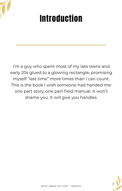 RESET: Break the Loop - A Practical Guide to Changing Porn & Masturbation Habits - TEMPRYX - 